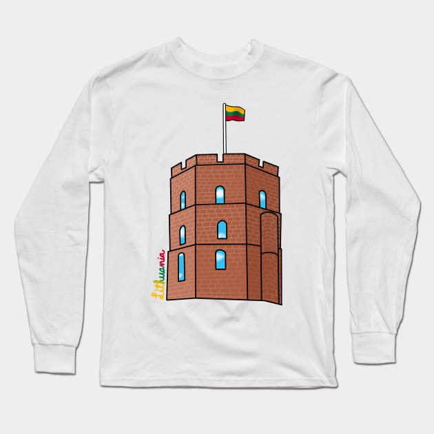 Vilnius Lithuania Castle Tower Long Sleeve T-Shirt by avadoodle